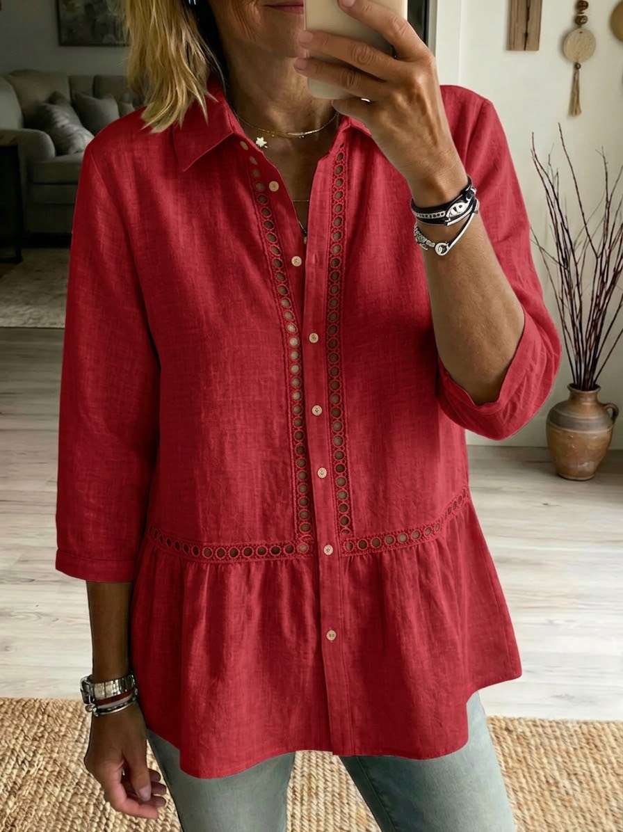 Luca | Casual Patchwork Linen Cotton Shirt