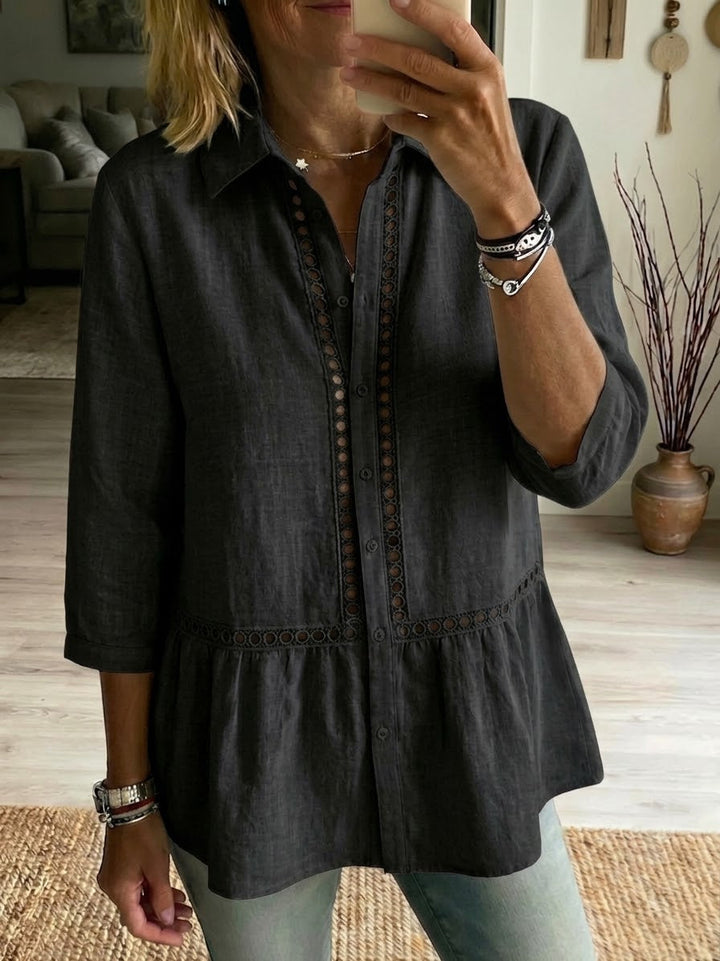 Luca | Casual Patchwork Linen Cotton Shirt