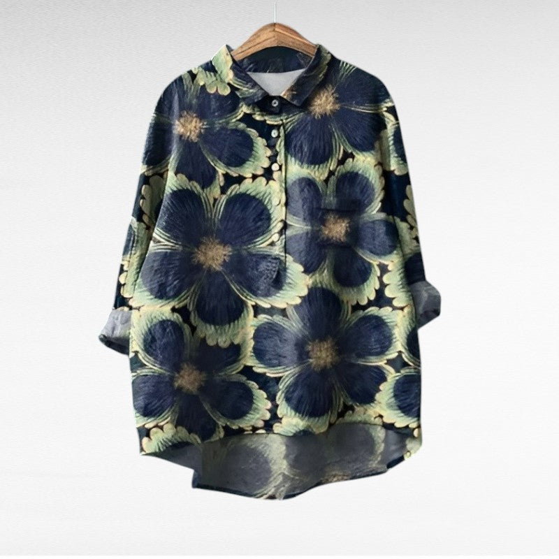 Camille | Elegant Linen Summer Blouse — product