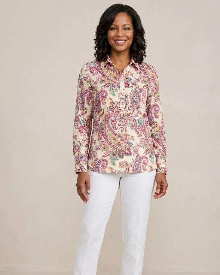 Constance | Elegant Linen Summer Blouse