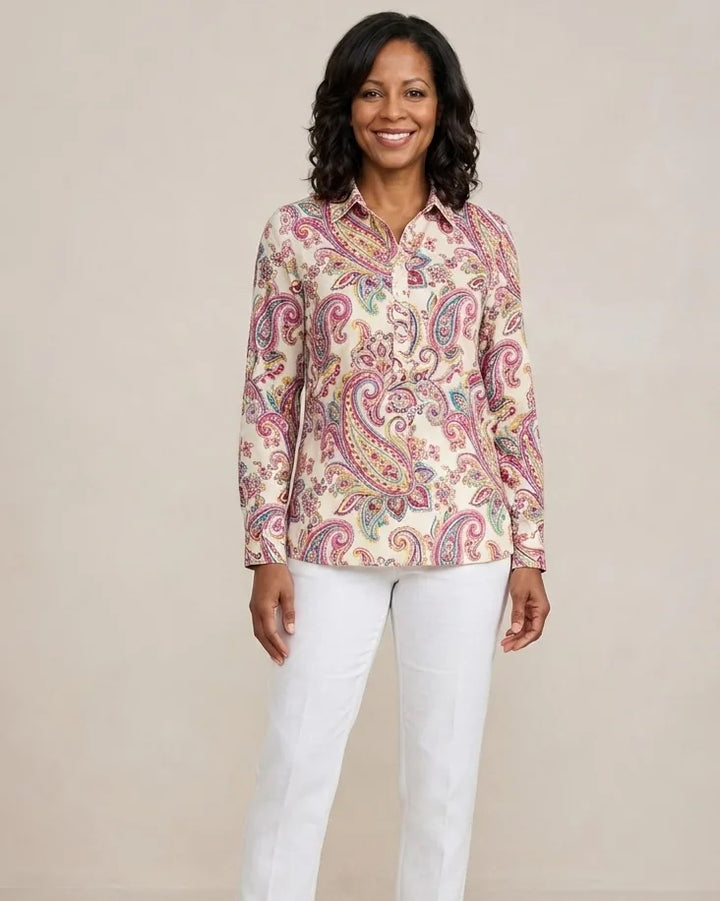 Constance | Elegant Linen Summer Blouse