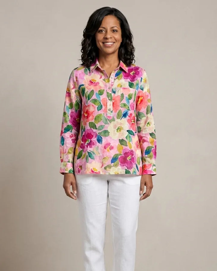 Claire | Elegant Linen Summer Blouse