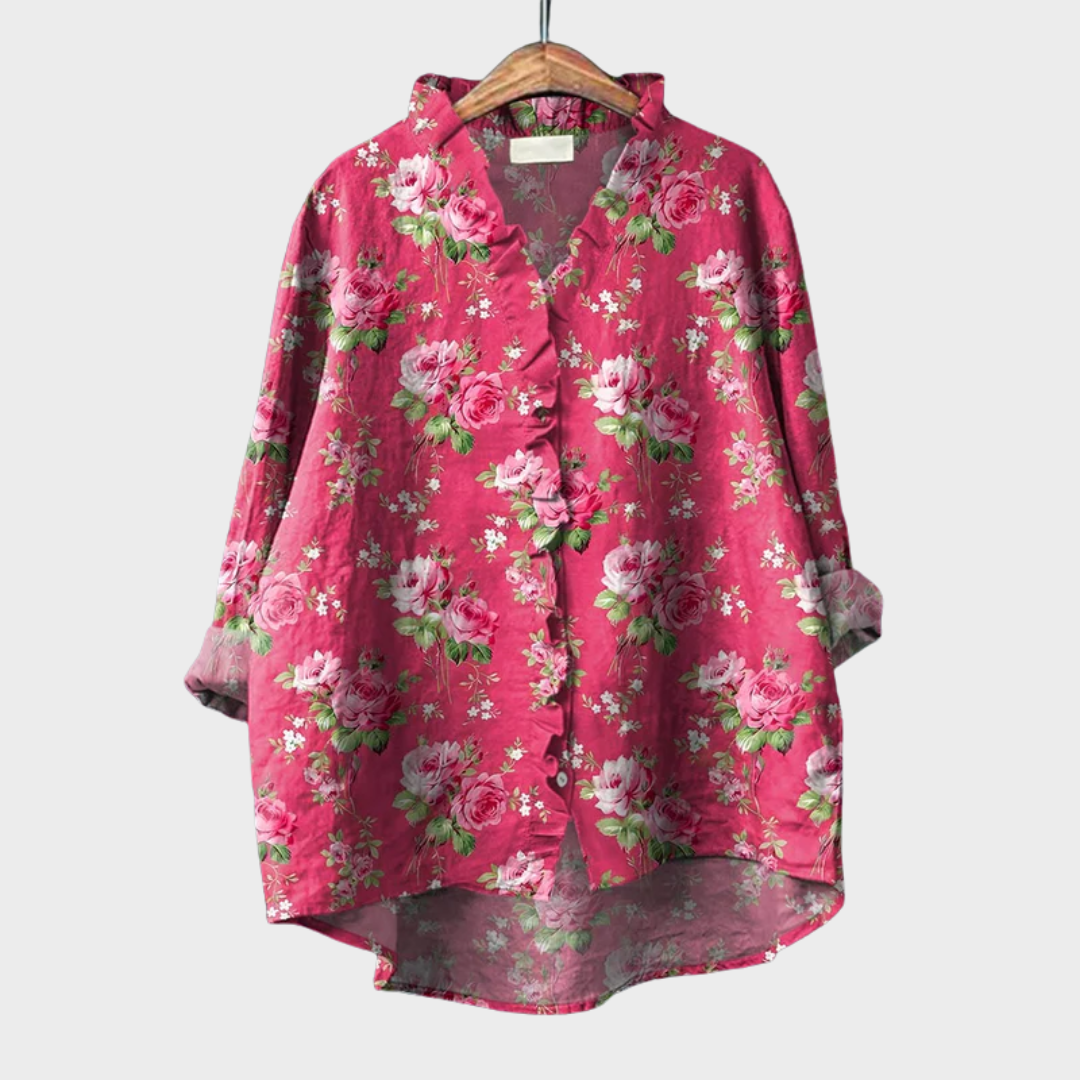 Tara | Elegant Linen Summer Blouse — product
