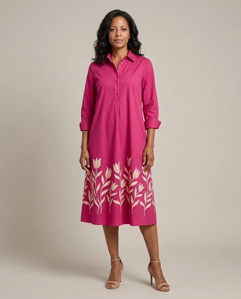 Grace | Comfortable Midi Dress — Pink