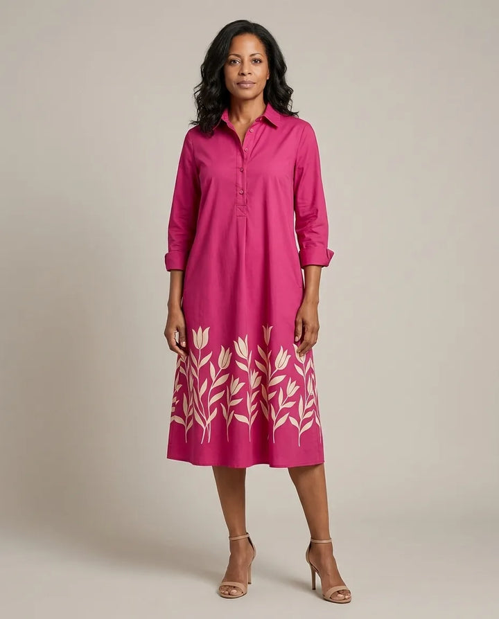Grace | Comfortable Midi Dress — Pink