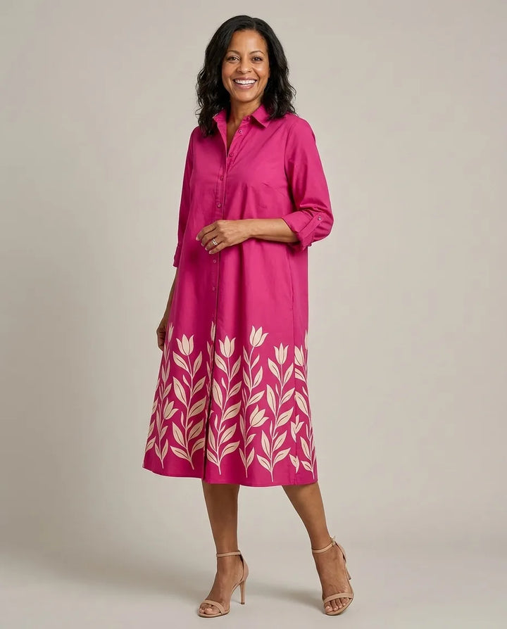 Grace | Comfortable Midi Dress — Pink