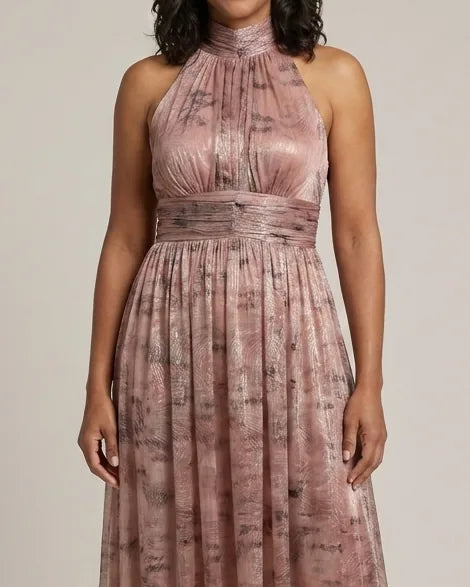 Reese | Textured Finish Sleeveless Midi Dress — Pink