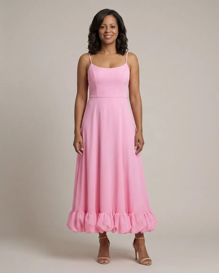 Eva | Elegant Flowing Dress — Pink