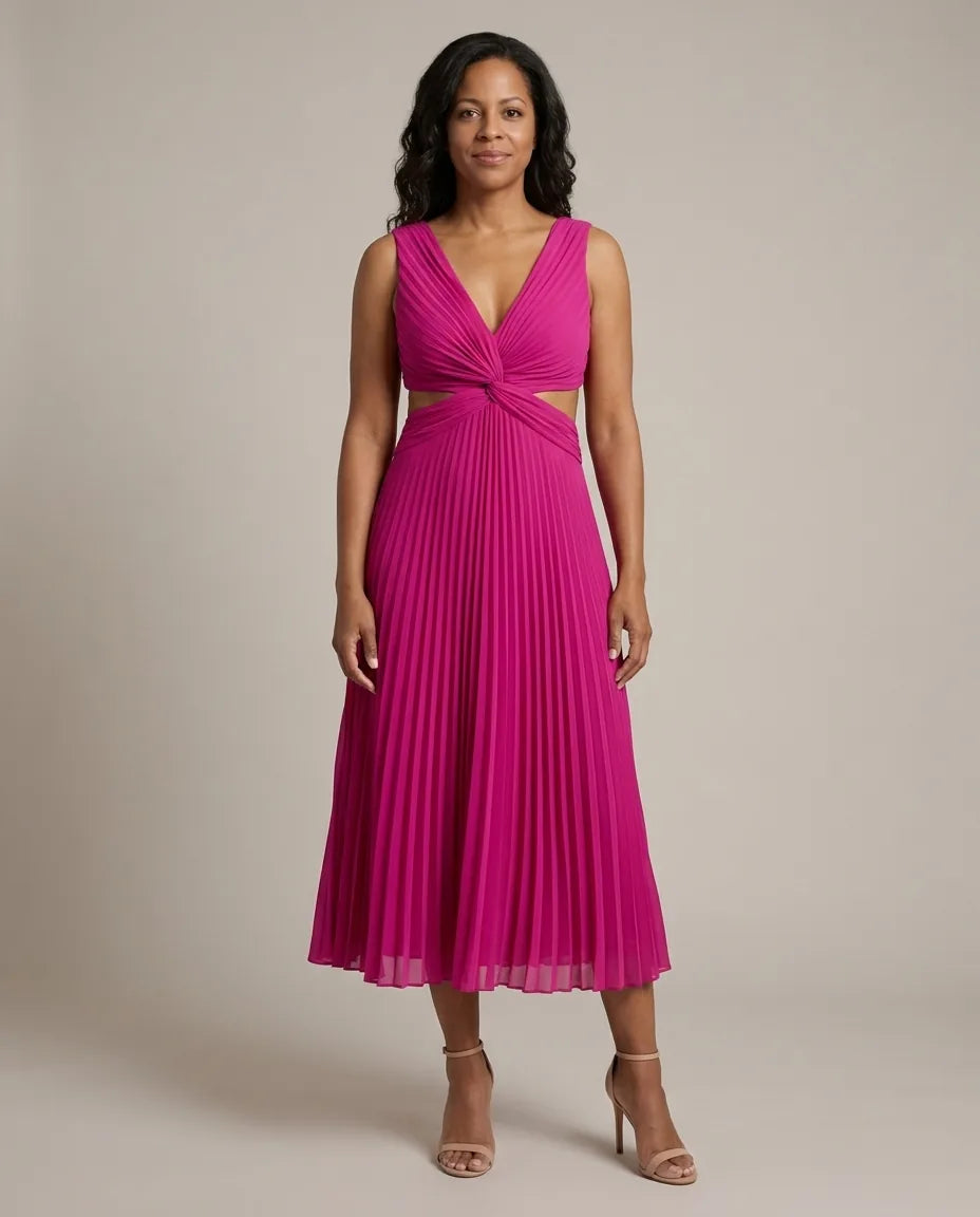 Keira | Radiant Twist Dress — Pink