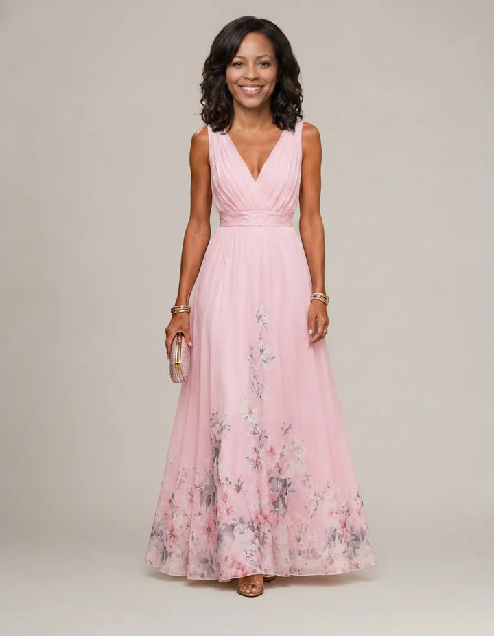 Mica | Sleeveless A Maxi Dress — Pink