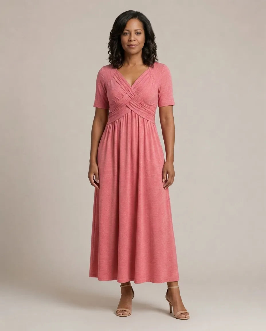 Angeli |  Elegant Midi Dress — Pink