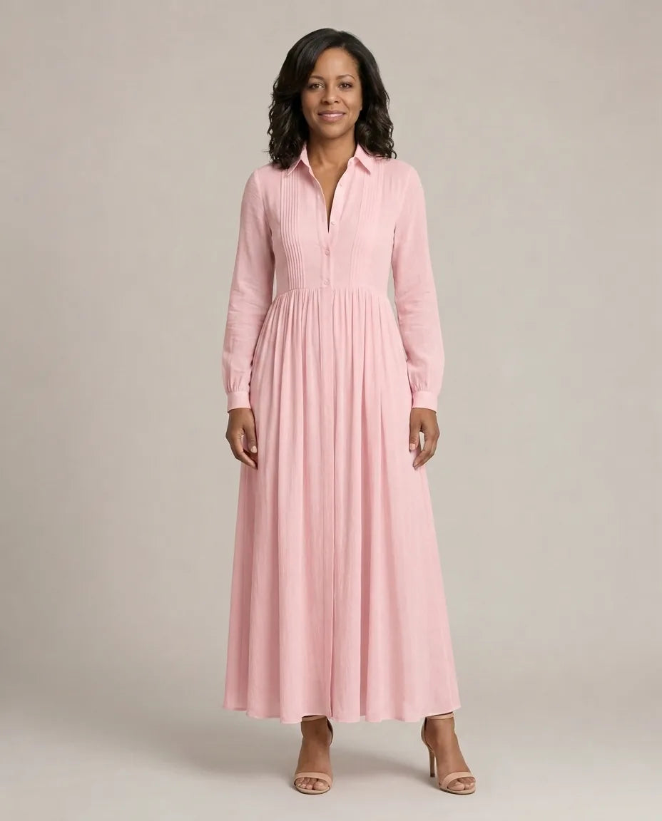 Lioren | Soft Flow Maxi Dress — Pink