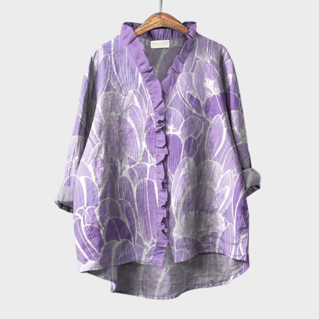 Lara | Elegant Linen Summer Blouse — product
