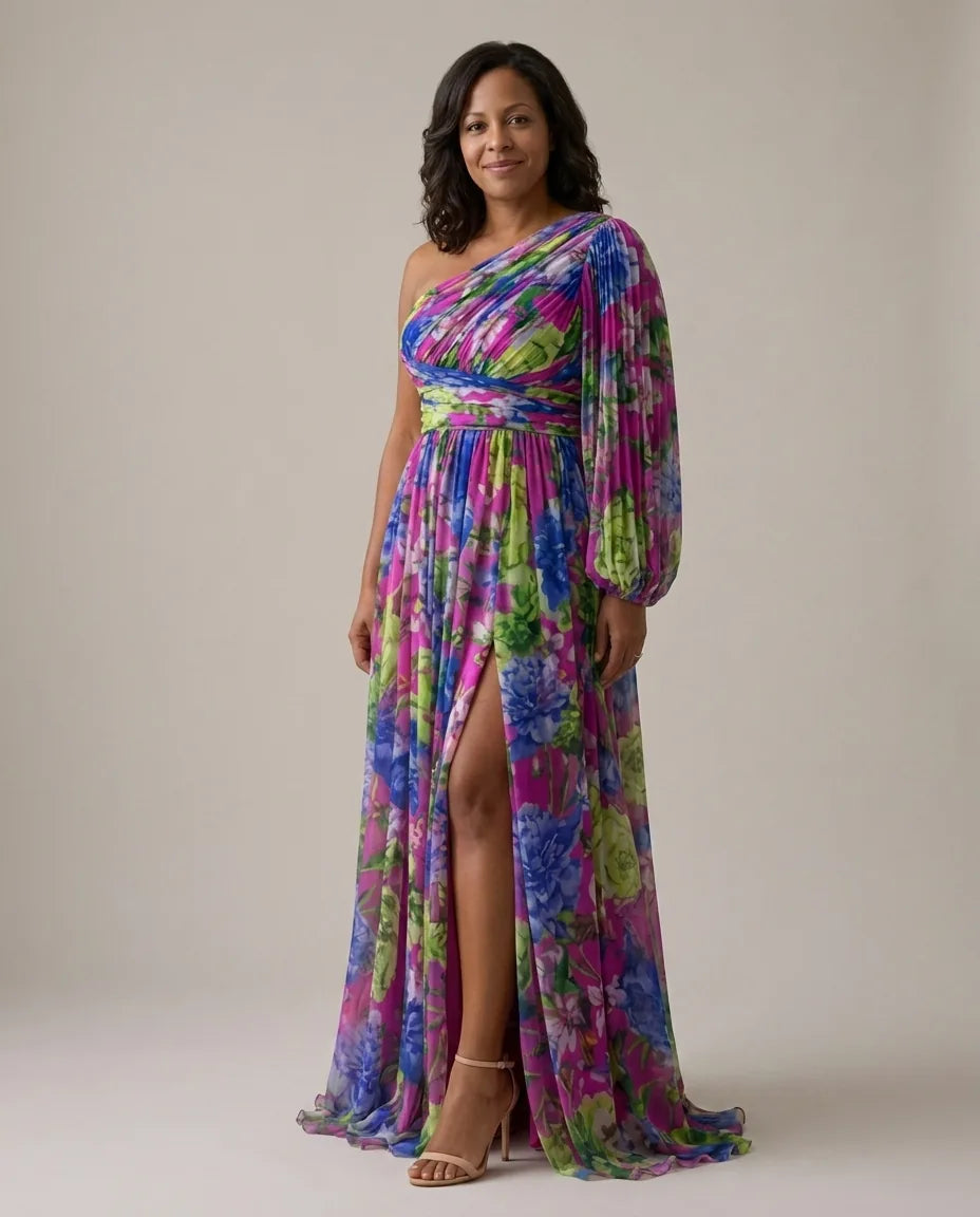 Lucy | Blossom Drama Dress — Purple