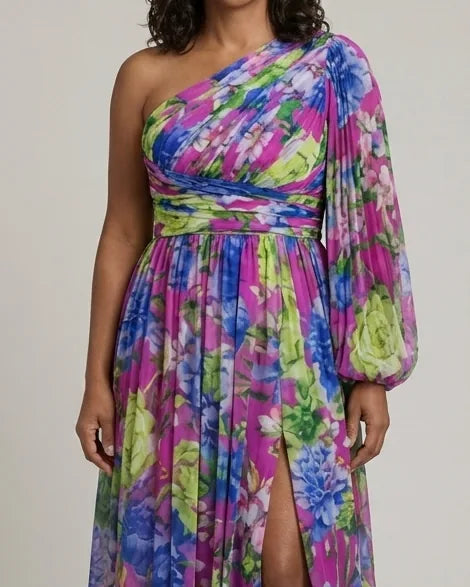 Lucy | Blossom Drama Dress — Purple
