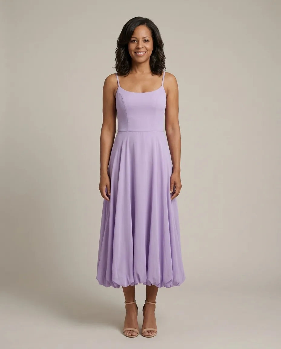 Eva | Elegant Flowing Dress — Purple