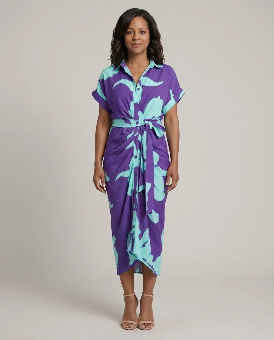Stella | Elegant Casual Dress — Purple