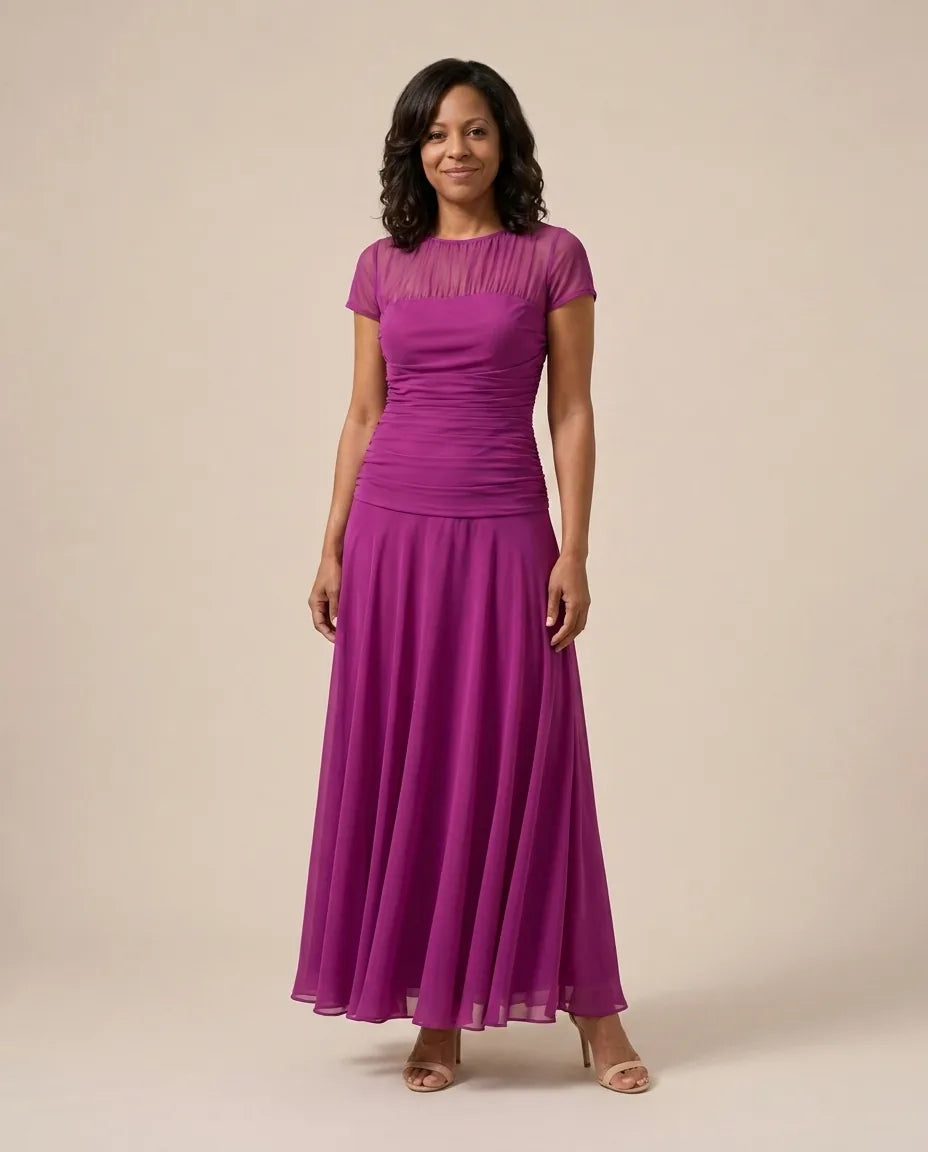 Lauren | Chiffon Dress — Purple