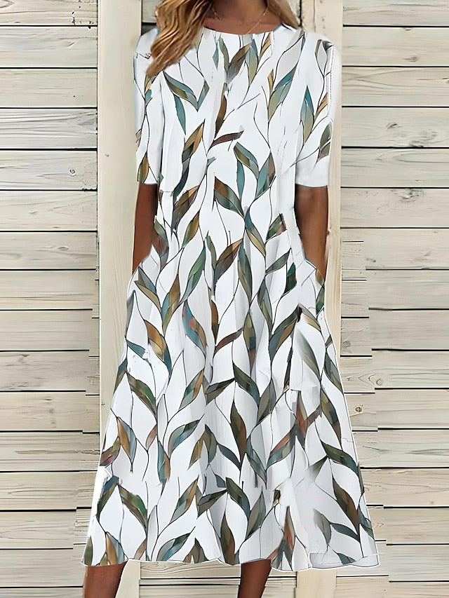 Grace | Flowy Floral Print Midi Dress
