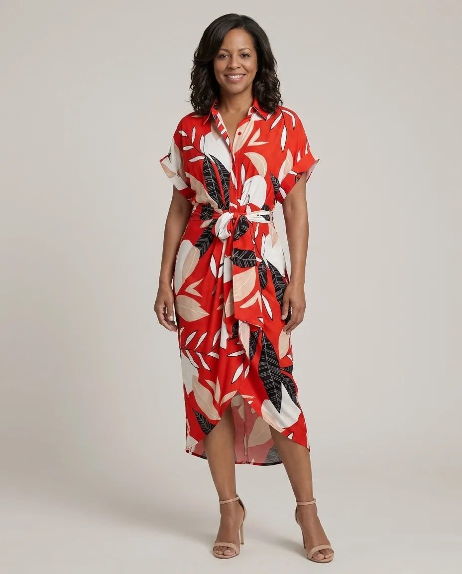 Stella | Elegant Casual Dress — Red