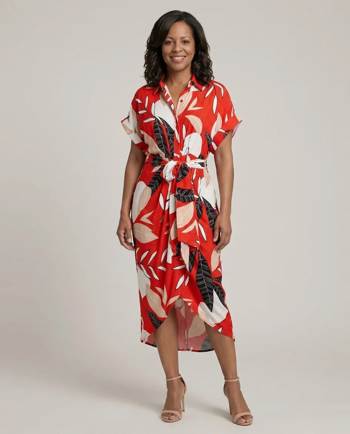 Stella | Elegant Casual Dress — Red