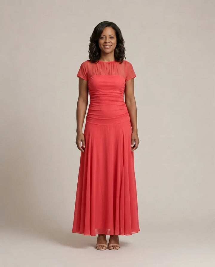 Lauren | Chiffon Dress — Red