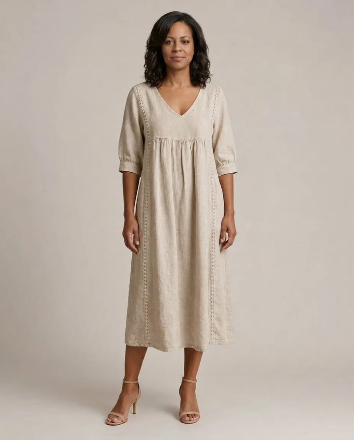 Juliette I Elegance A Line Maxi Dress — Sand