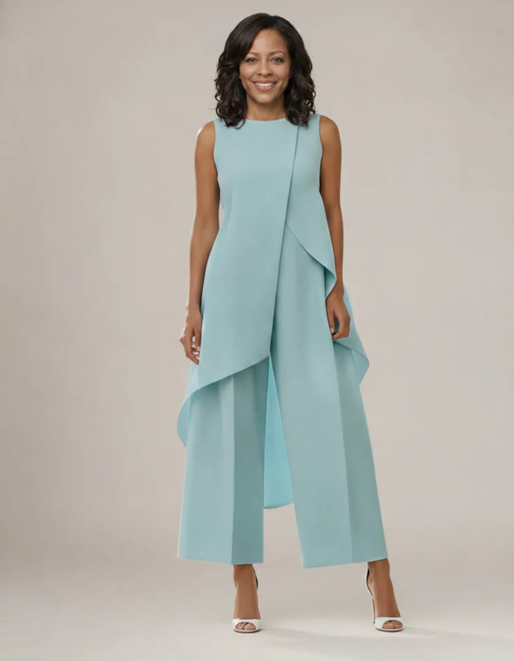Viviana | Elegant Drop-Waist Jumpsuit — Sky Blue