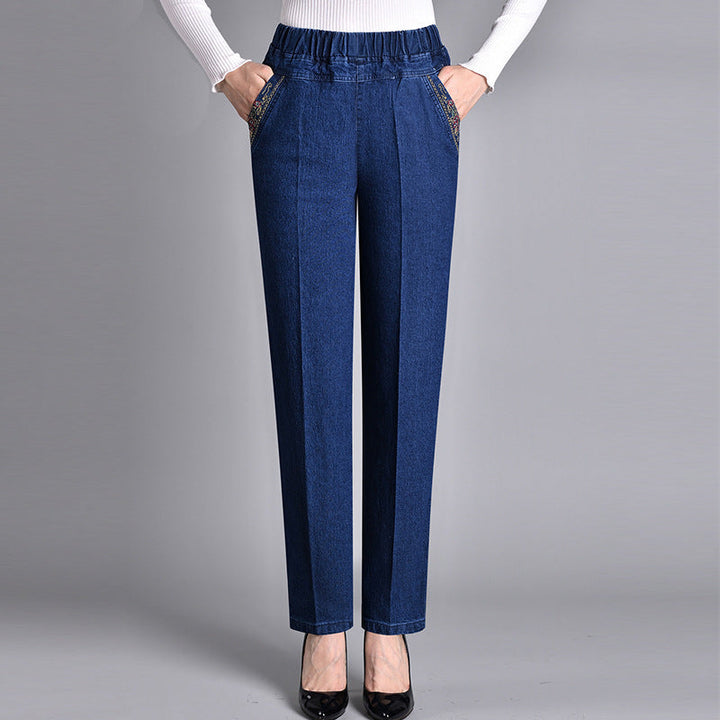 Loretta | Jeans with Side Pockets and Elastic Waist
