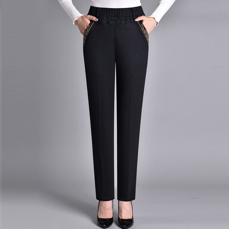Loretta | Jeans with Side Pockets and Elastic Waist