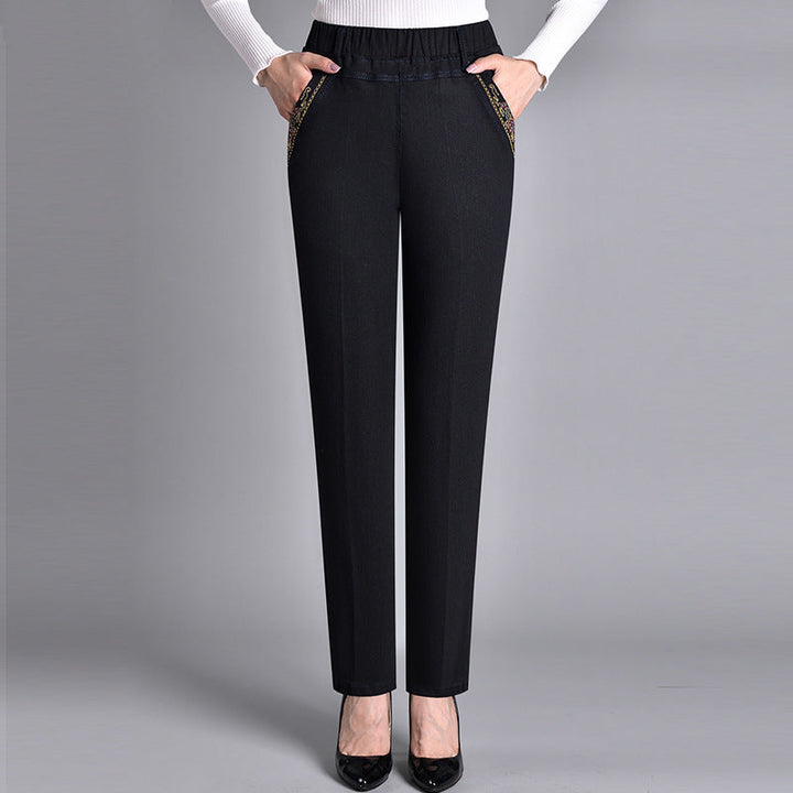 Loretta | Jeans with Side Pockets and Elastic Waist