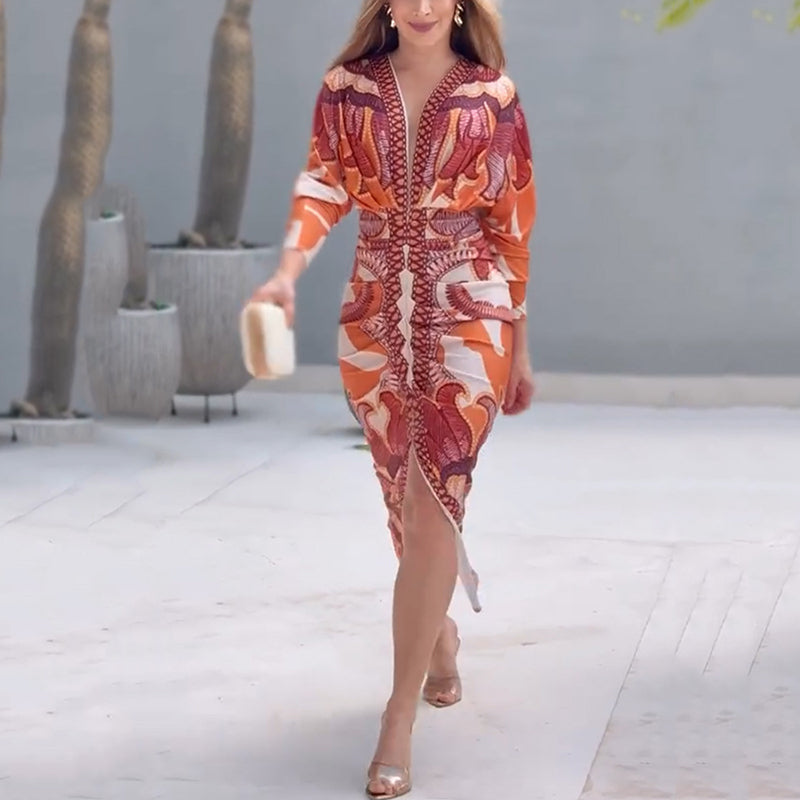 Blysse | Elegant V-Neck Dress