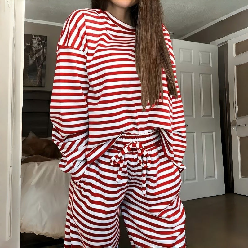 Helene | Two-Piece Striped Long Sleeve Set for Women