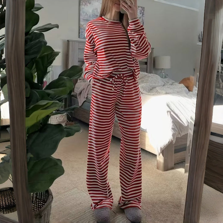 Helene | Two-Piece Striped Long Sleeve Set for Women