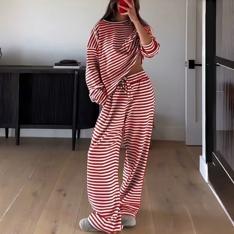Helene | Two-Piece Striped Long Sleeve Set for Women