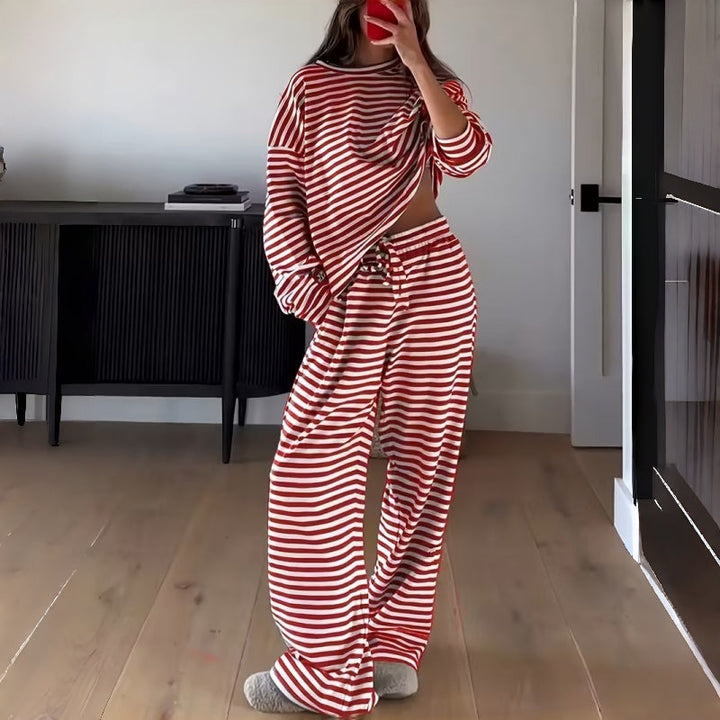Helene | Two-Piece Striped Long Sleeve Set for Women