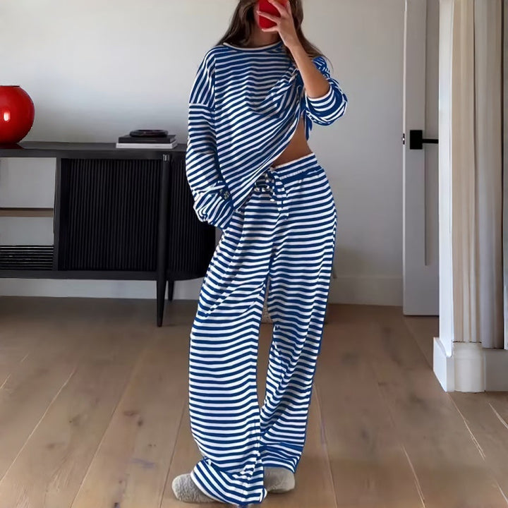 Helene | Two-Piece Striped Long Sleeve Set for Women