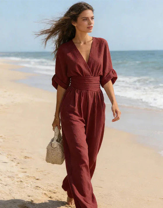 Brooklyn | Elegant V-Neck Wide-Leg Jumpsuit