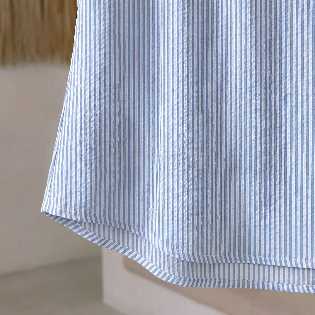 Tiffany | Striped Button Detail Top