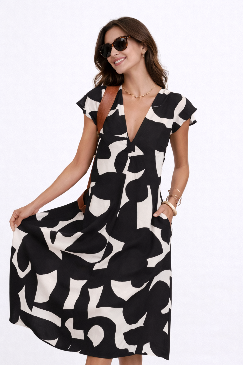 Camryn | Vibrant Print Flowy Midi Dress