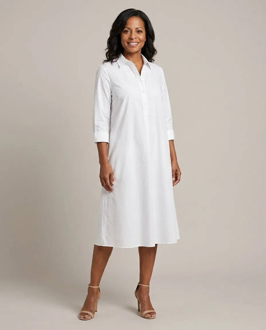Sadie | Elegant Midi Dress — White