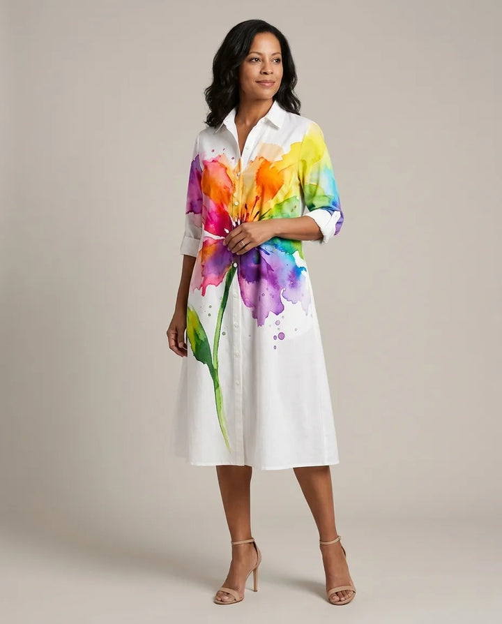 Lydia | Elegant Midi Dress — White