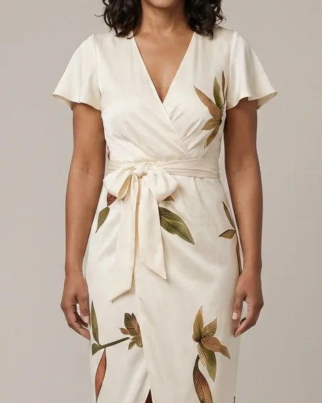 Piper | Elegant Wrap Dress — White