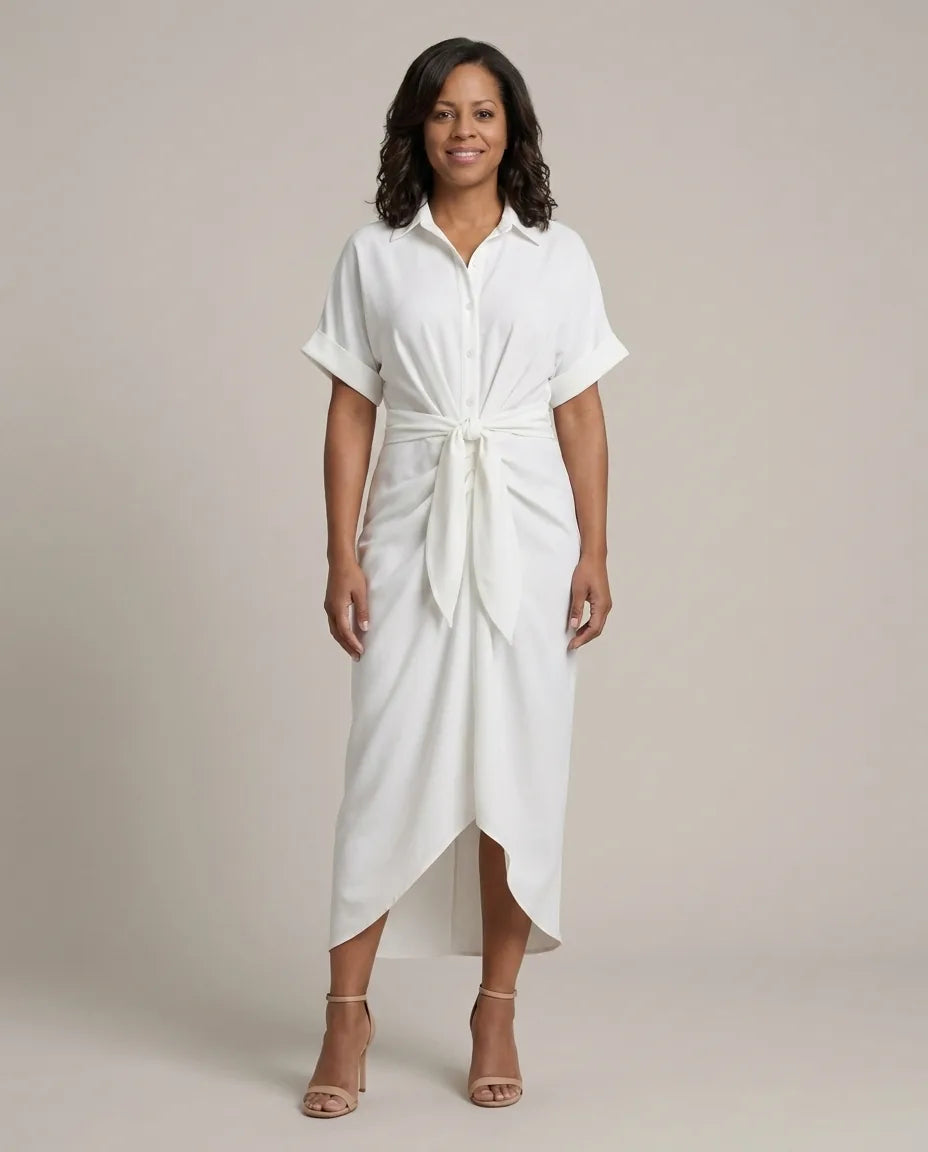 Stella | Elegant Casual Dress — White