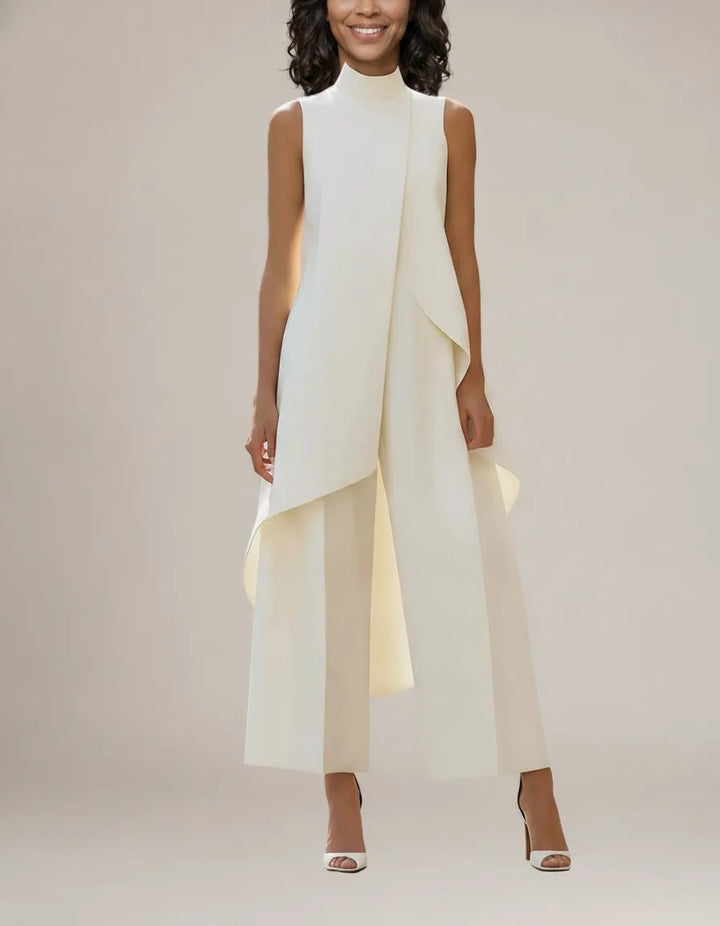 Viviana | Elegant Drop-Waist Jumpsuit — White