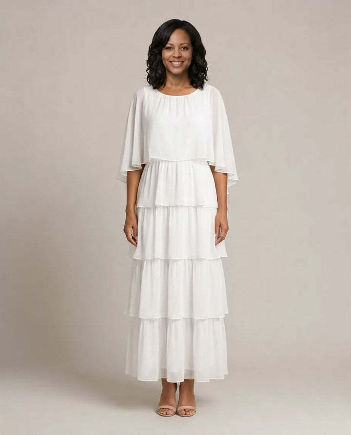 Lara | Elegant Flowing Maxi Dress — White