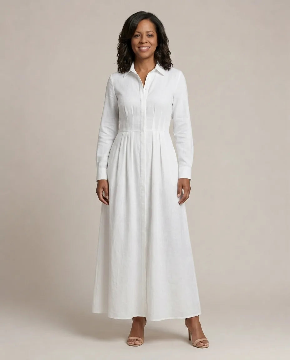 Lioren | Soft Flow Maxi Dress — White