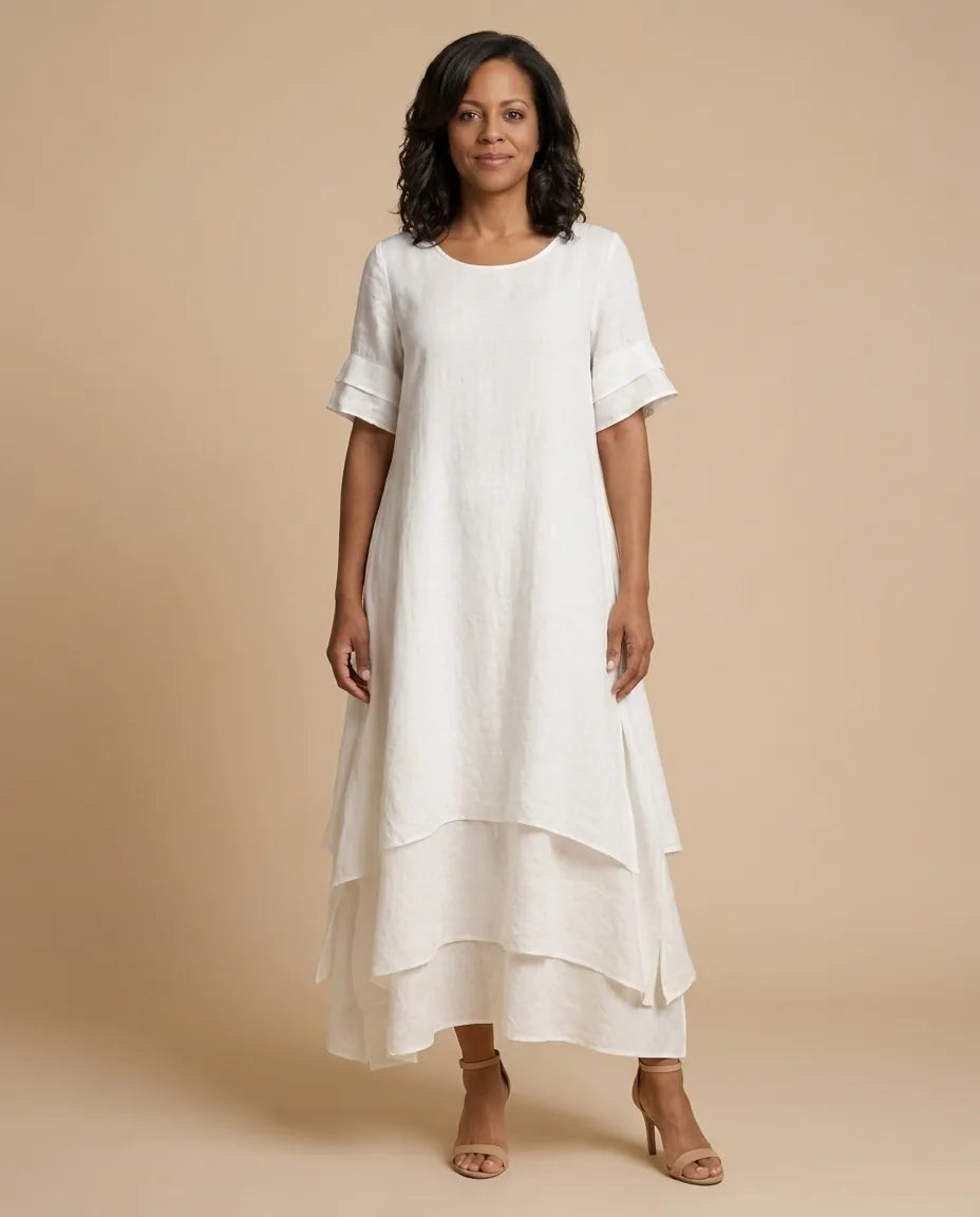 Liora | Flowing Grace Maxi Dress — White