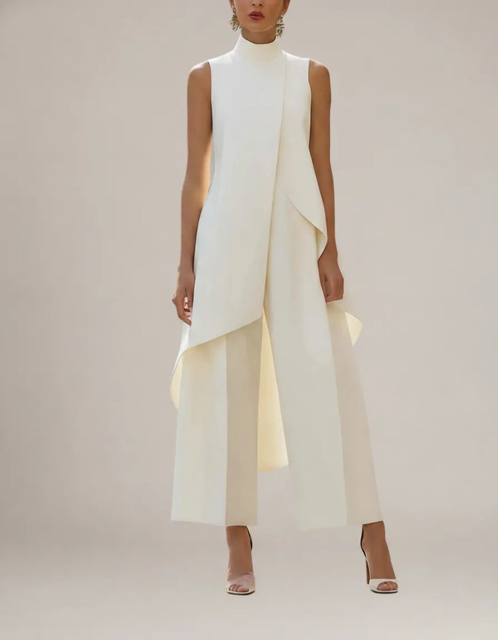 Viviana | Elegant Drop-Waist Jumpsuit — White