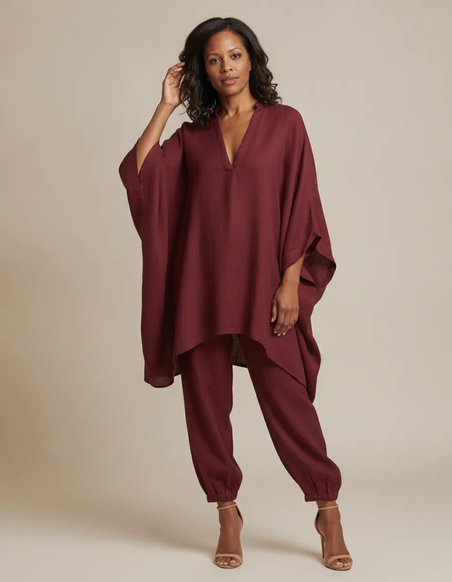 Effortless Sophistication Meets All-Day Comfort: Gabrielle — Wine Red